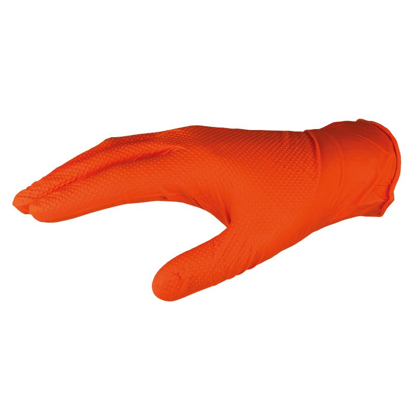 Nitril Diamond Orange Einmalhandschuhe, puderfrei, orange (Box mit 50 Stück)